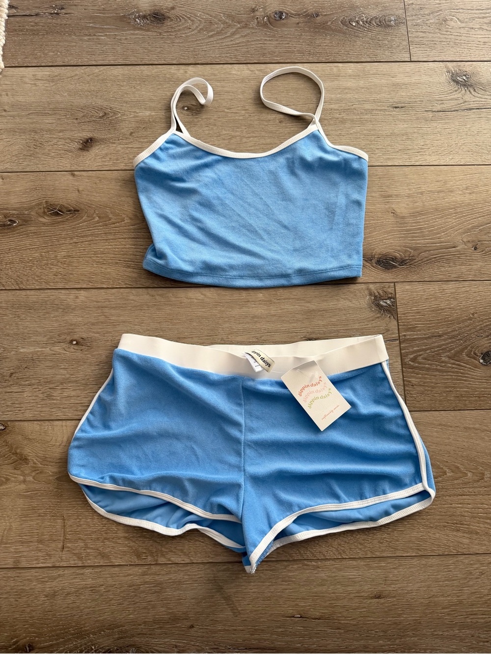 Dippin' Daisy's Light Blue & White Trim Bikini Set